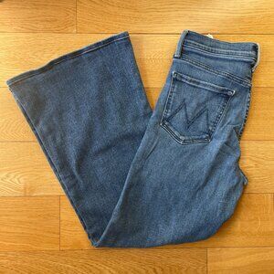 Mother “The Tomcat Roller” High-Rise Flare Jeans – Medium Blue Wash, Size 28